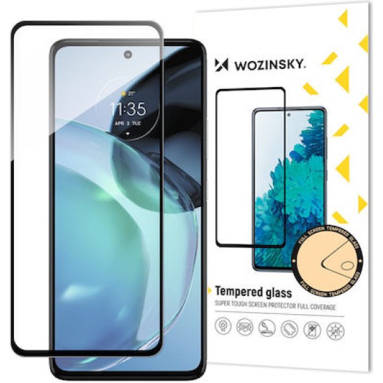 Wozinsky Full Glue Tempered Glass For Motorola Moto G72 9H Full Screen Protector With Black Frame