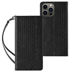 Magnet Strap Case for Samsung Galaxy A34 5G Flip Wallet Mini Lanyard Stand Black