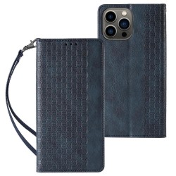 Magnet Strap Case Case For Samsung Galaxy A34 5G Flip Wallet Mini Lanyard Stand Blue
