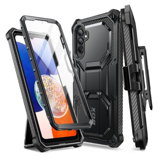 Supcase Armorbox 360 Full Cover Πλαστικό Ανθεκτική Σετ με Τζαμάκι Μαύρο (Galaxy A14)