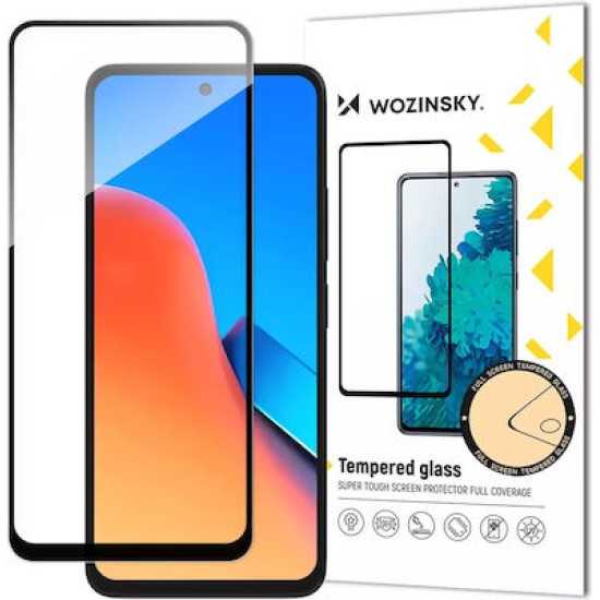 Ανθεκτικό Wozinsky Full Glue Full Screen Tempered Glass με πλαίσιο για Xiaomi Redmi 12 - Μαύρο