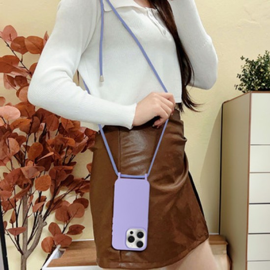 STRAP SILICONE CASE FOR IPHONE 13/14 DESIGN 1 PURPLE