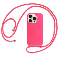 STRAP SILICONE CASE FOR IPHONE 14 PRO MAX DESIGN 1 PINK