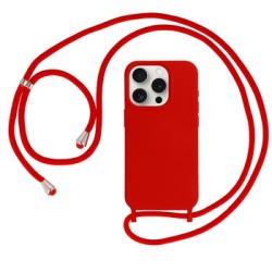 STRAP SILICONE CASE FOR IPHONE 15 PLUS DESIGN 1 RED