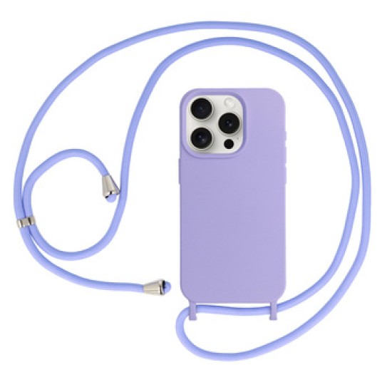 STRAP SILICONE CASE FOR IPHONE 15 PLUS DESIGN 1 PURPLE