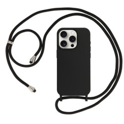 STRAP SILICONE CASE FOR IPHONE 15 PRO MAX DESIGN 1 BLACK