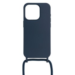 STRAP SILICONE CASE FOR IPHONE 15 PRO MAX DESIGN 1 NAVY