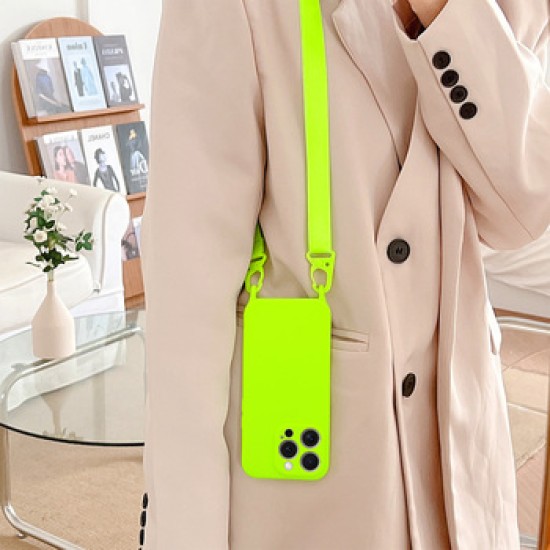 STRAP SILICONE CASE FOR IPHONE 12 DESIGN 2 LIME