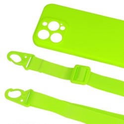 STRAP SILICONE CASE FOR IPHONE 13 DESIGN 2 LIME