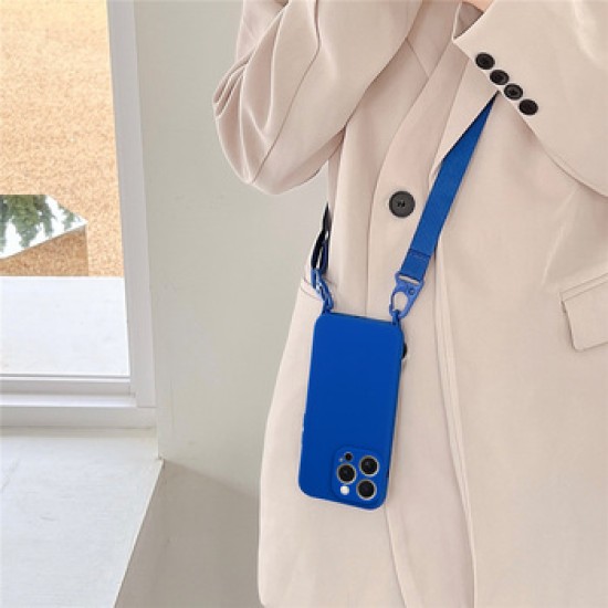 STRAP SILICONE CASE FOR IPHONE 14 DESIGN 2 BLUE