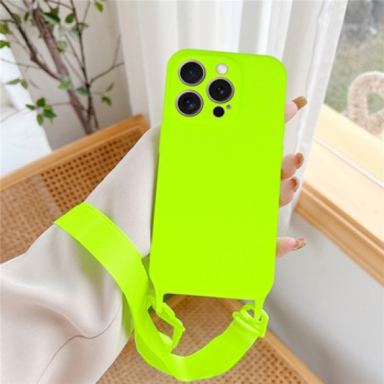 STRAP SILICONE CASE FOR IPHONE 14 DESIGN 2 LIME
