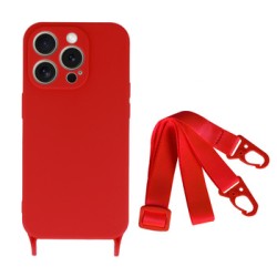 STRAP SILICONE CASE FOR IPHONE 14 PRO MAX DESIGN 2 RED