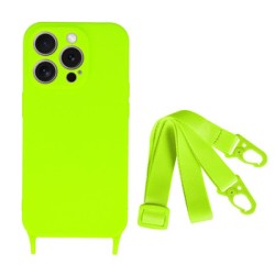 STRAP SILICONE CASE FOR IPHONE 14 PRO MAX DESIGN 2 LIME