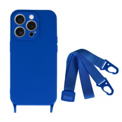 STRAP SILICONE CASE FOR IPHONE 14 PRO MAX DESIGN 2 BLUE