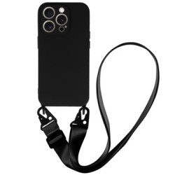 STRAP SILICONE CASE FOR IPHONE 15 PLUS DESIGN 2 BLACK