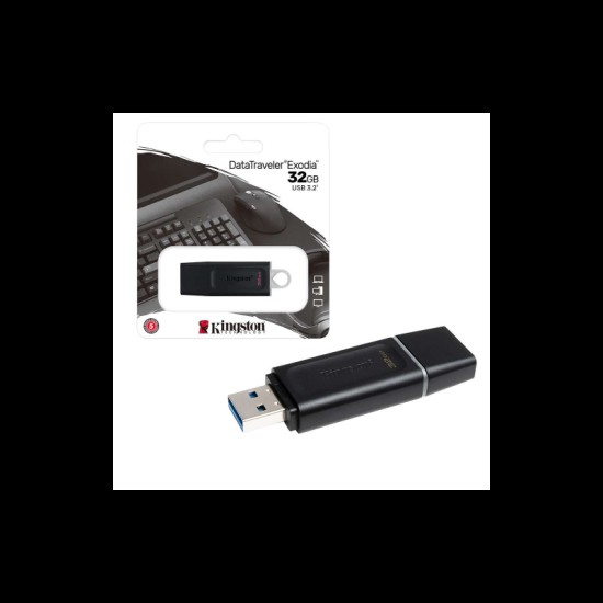 Kingston DataTraveler Exodia 32GB USB 3.2 Stick Μαύρο