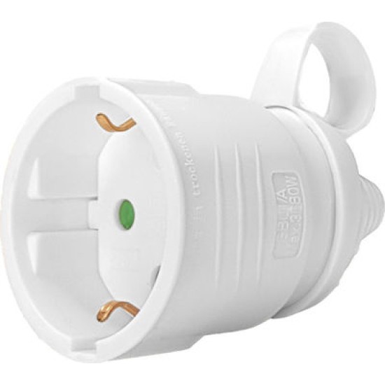 POWERTECH φις ρεύματος PT-887, 1x schuko, 16A, λευκό