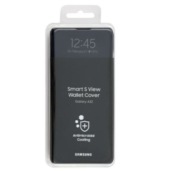 Θήκη Samsung A32 4G A325 S View Wallet Cover EF-EA325PBEGEE Packing Original Μαύρο Θήκη Samsung A32 4G A325 S View Wallet Cover EF-EA325PBEGEE Packing Original Μαύρο