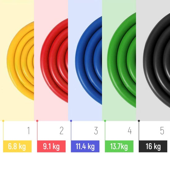 Wozinsky Λάστιχα Γυμναστικής 11 Pack Set Include 5 Stackable Exercise Bands (WRTS5-01)