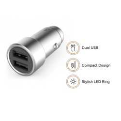 Xiaomi Mi Car Charger 3.6A Fast Charging Metal Style Ασημί