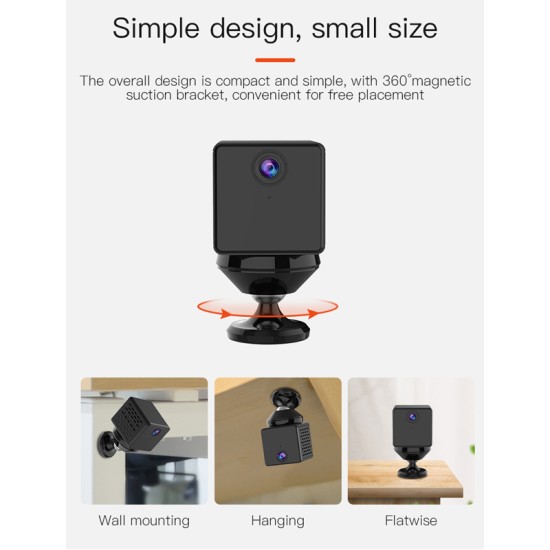 Vstarcam WiFi Mini κάμερα μπαταρίας CB73, 2MP, cloud/Micro SD Μαύρο
