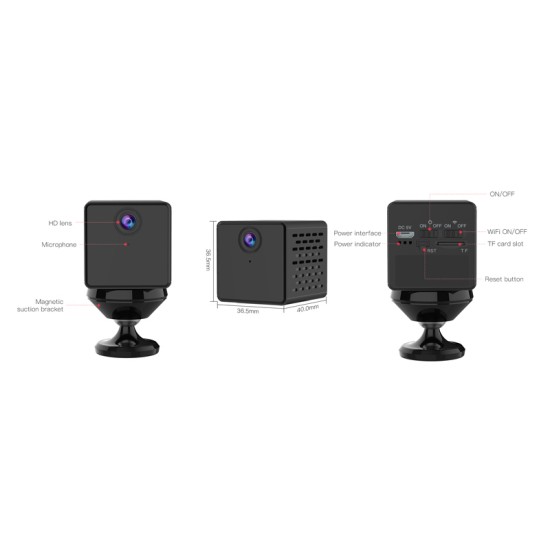 Vstarcam WiFi Mini κάμερα μπαταρίας CB73, 2MP, cloud/Micro SD Μαύρο