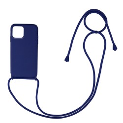 msCase Back Cover Σιλικόνης με Κορδόνι Iphone 13 Σκούρο Μπλε