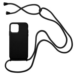 msCase Back Cover Σιλικόνης με Κορδόνι Iphone 13 Pro Μαύρο