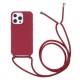 msCase Back Cover Σιλικόνης με Κορδόνι Iphone 13 Σκούρο Κόκκινο