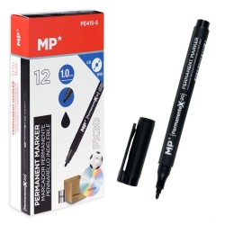 MP ανεξίτηλος μαρκαδόρος PE415-S για CD-DVD, 1mm, Μαύρος 12τμχ
