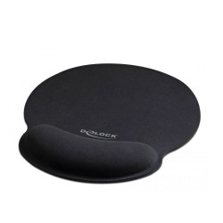 Delock Mousepad 12559 με στήριγμα καρπού, 252 x 227mm, Μαύρο