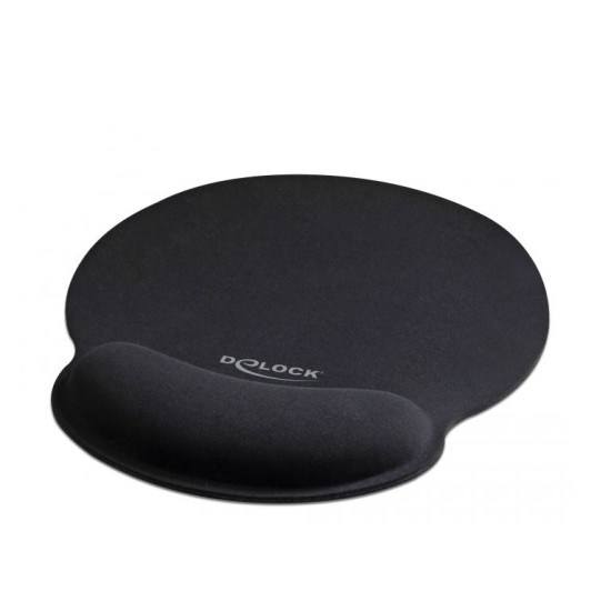 Delock Mousepad 12559 με στήριγμα καρπού, 252 x 227mm, Μαύρο
