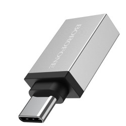 Borofone αντάπτορας BV3, Type-C σε USB 3.0, OTG, Ασημί