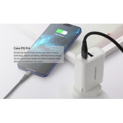 Rockrose φορτιστής τοίχου Casa PQ Pro, 2x USB, PD, QC 3.0, 30W, Λευκό