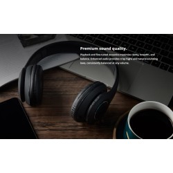 Rockrose headphones RRWE06, Wireless & wired, BT 5.0, Μαύρο