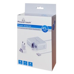 Powertech τροφοδοτικό laptop PT-836 για Apple MacBooks, 45W, Λευκό
