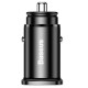 Baseus Square Metal USB-C + USB-A 30W PPS Car Charger (PD3.0 / QC4.0) Μαύρο