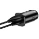 Baseus Square Metal USB-C + USB-A 30W PPS Car Charger (PD3.0 / QC4.0) Μαύρο