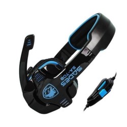 Sades Gaming Headset GPower με 40mm πανίσχυρα ακουστικά, Μπλέ
