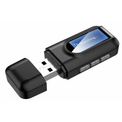 Wireless receiver & transmitter με οθόνη BT-005, Bluetooth 5.0 EDR Μαύρο