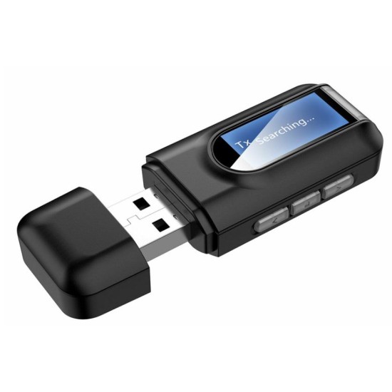 Wireless receiver & transmitter με οθόνη BT-005, Bluetooth 5.0 EDR Μαύρο