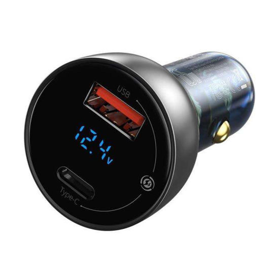 Baseus Car Charger - USB + Typ C - QC 4.0 PD 3.0 65W 5A (CCKX-C0A) Silver