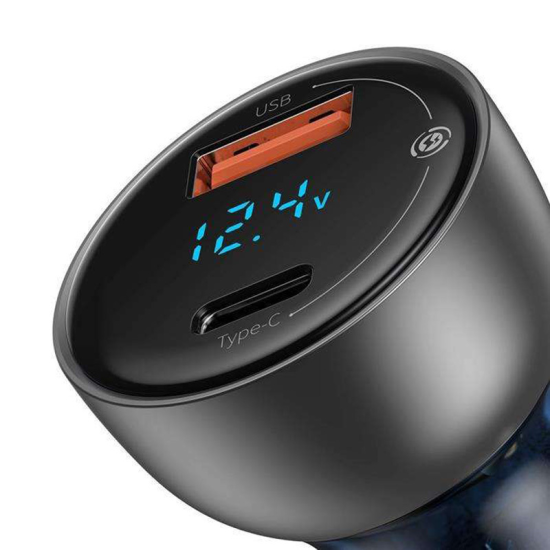 Baseus Car Charger - USB + Typ C - QC 4.0 PD 3.0 65W 5A (CCKX-C0A) Silver