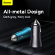 Baseus Car Charger Golden Contactor Max - USB + Type C - QC PD 60W (CGJM000113) dark grey