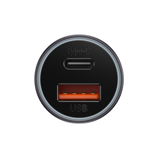 Baseus Car Charger Golden Contactor Max - USB + Type C - QC PD 60W (CGJM000113) dark grey