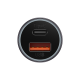 Baseus Car Charger Golden Contactor Max - USB + Type C - QC PD 60W (CGJM000113) dark grey