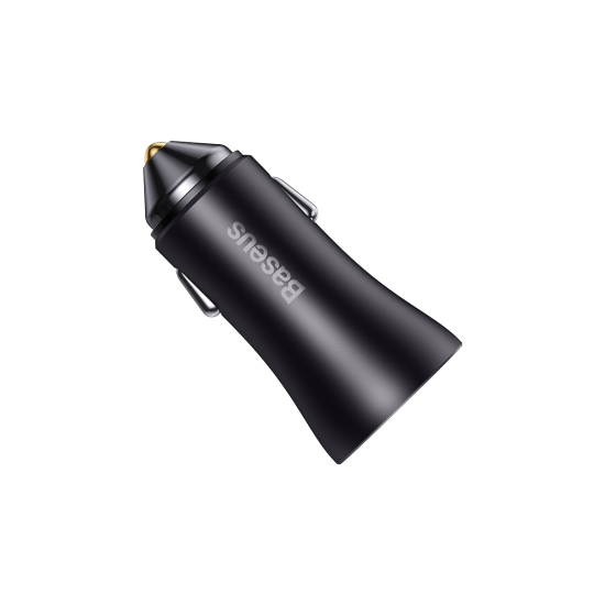 Baseus Car Charger Golden Contactor Max - USB + Type C - QC PD 60W (CGJM000113) dark grey