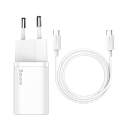Baseus Super Si 1C Wall charger - Type C - QC 3.0 PD 25W 3A with Type C to Type C cable (TZCCSUP-L0