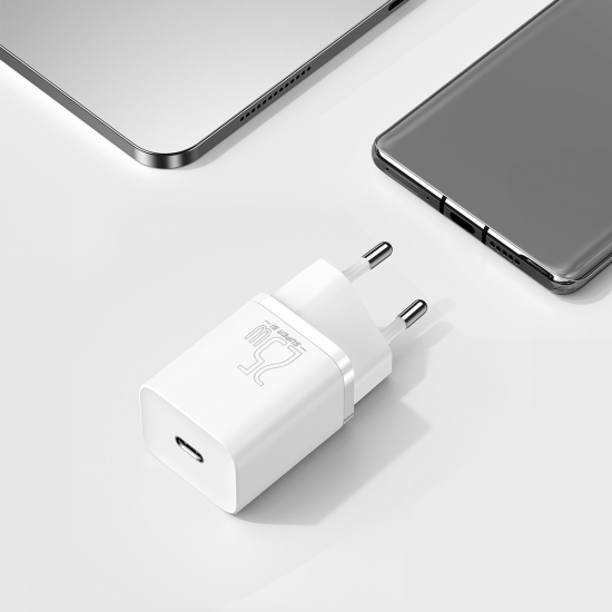 Baseus Super Si 1C Wall charger - Type C - QC 3.0 PD 25W 3A with Type C to Type C cable (TZCCSUP-L0