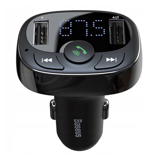 Baseus Transmitter FM T-type Bluetooth MP3 - 2xUSB - 3,4A charger (CCTM-01) Black
